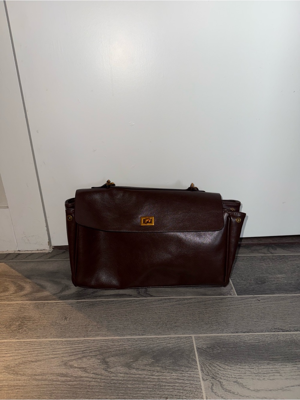 Dark Brown Leather Shoulder Bag